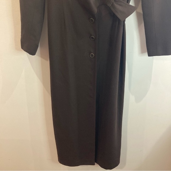 LIDA BADAY Sz 8 Lined True Wrap Dress with Buttons Buckle Closure  Pointy Collar - Picture 8 of 14